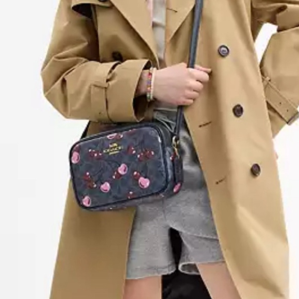 Coach Navy Cherry Print Crossbody Bag
